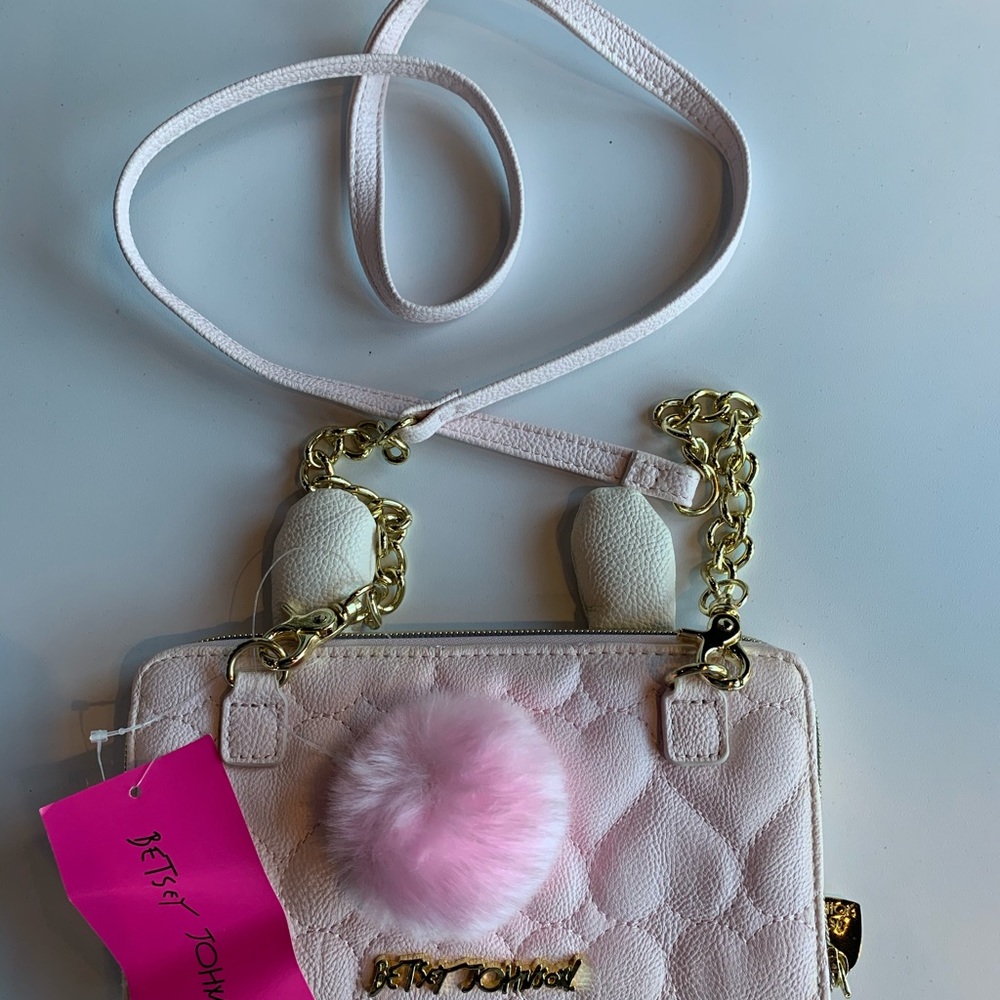 Betsy Johnson bunny wallet with strap